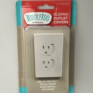 SAFETY SLIDING OUTLET COVERS FOR CHILDREN, 4 PACK, WHITE